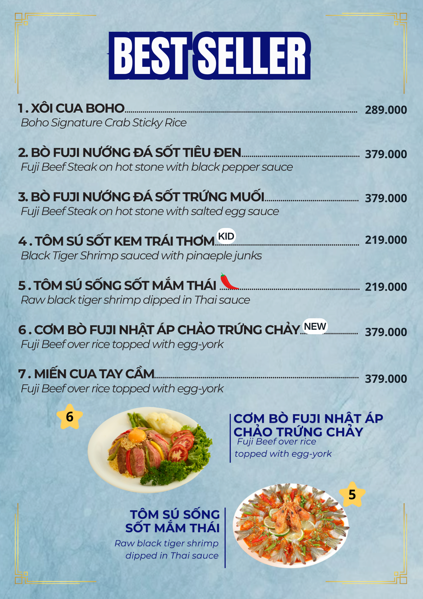 Menu — BOHO Restaurant